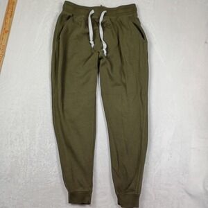 Desert Dunes Living Life Mens Small Olive Green Joggers Organic Cotton‎ UE9037